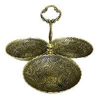 آجیل خوری برنجی برنزی مدل ترنج3تایی