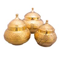ست قندان برنجی برنزی طرح گل