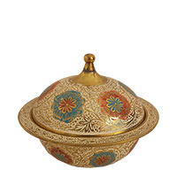 شکلات خوری برنجی برنزی مدل میناکاری