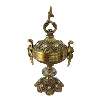 قندان برنجی برنزی مدل دسته دار کریستالی برنجی برنزی