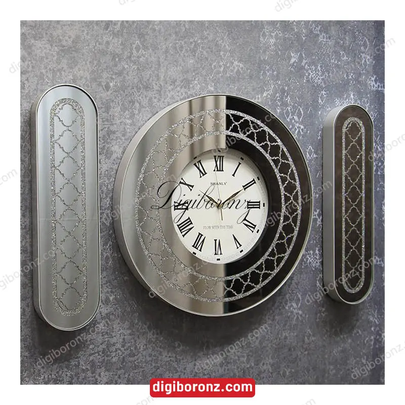 ساعت گرد گنبدی نقره ای