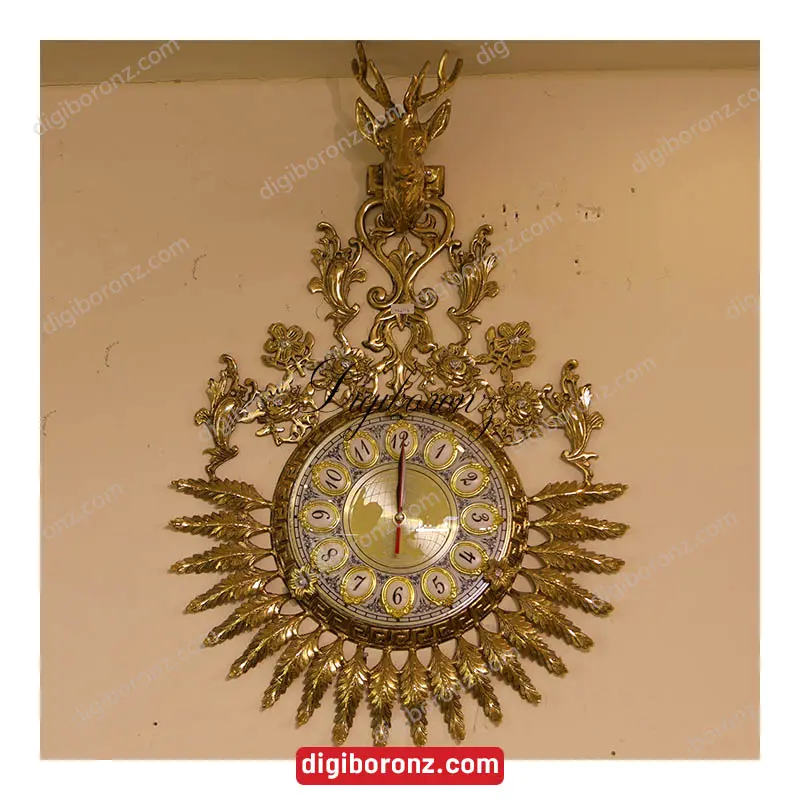 ساعت برنجی برنجی کله گوزنی