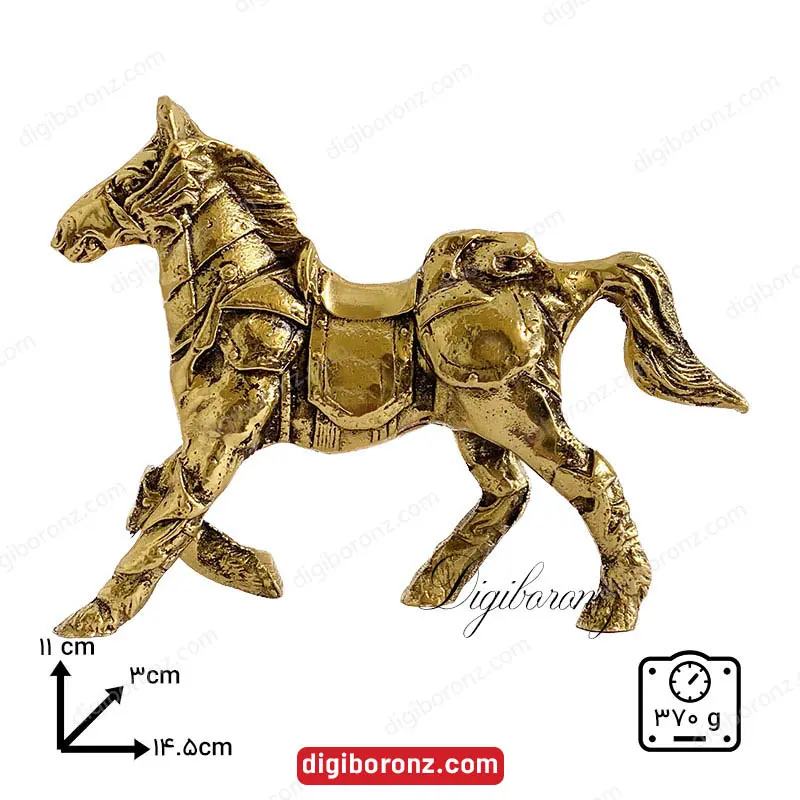 مجسمه برنجی برنزی مدل اسب زین دار