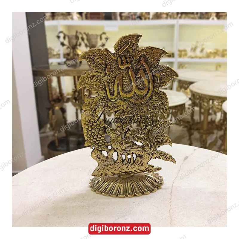 تندیس برنجی برنزی نام الله و پرنده