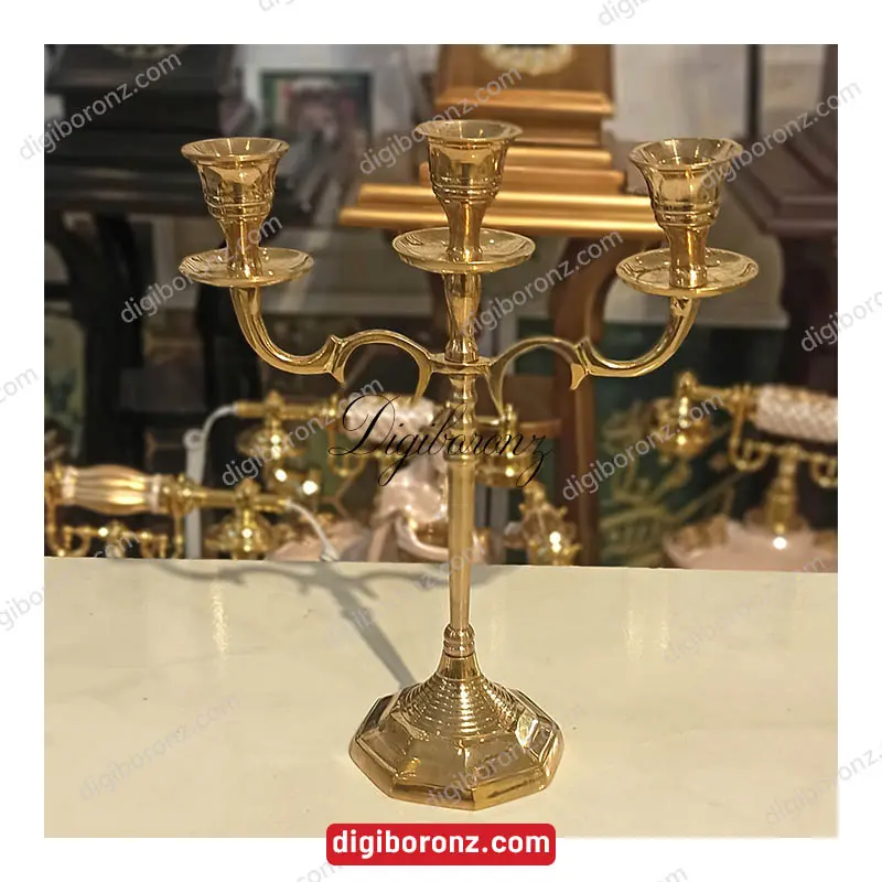جاشمعی برنجی برنزی هندی سه شعله