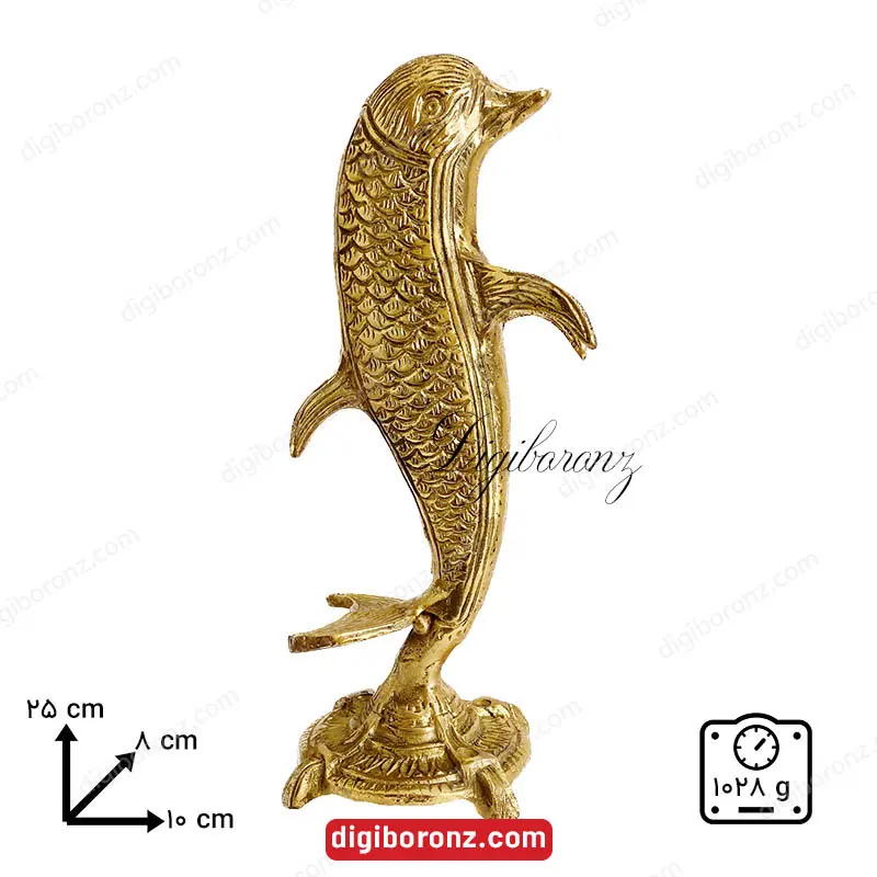 دکوری برنجی برنزی دلفین