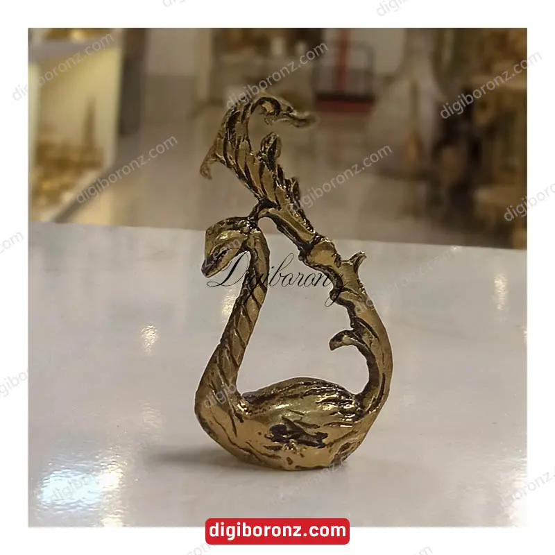 دکوری برنجی برنزی مدل طاووس کوچک