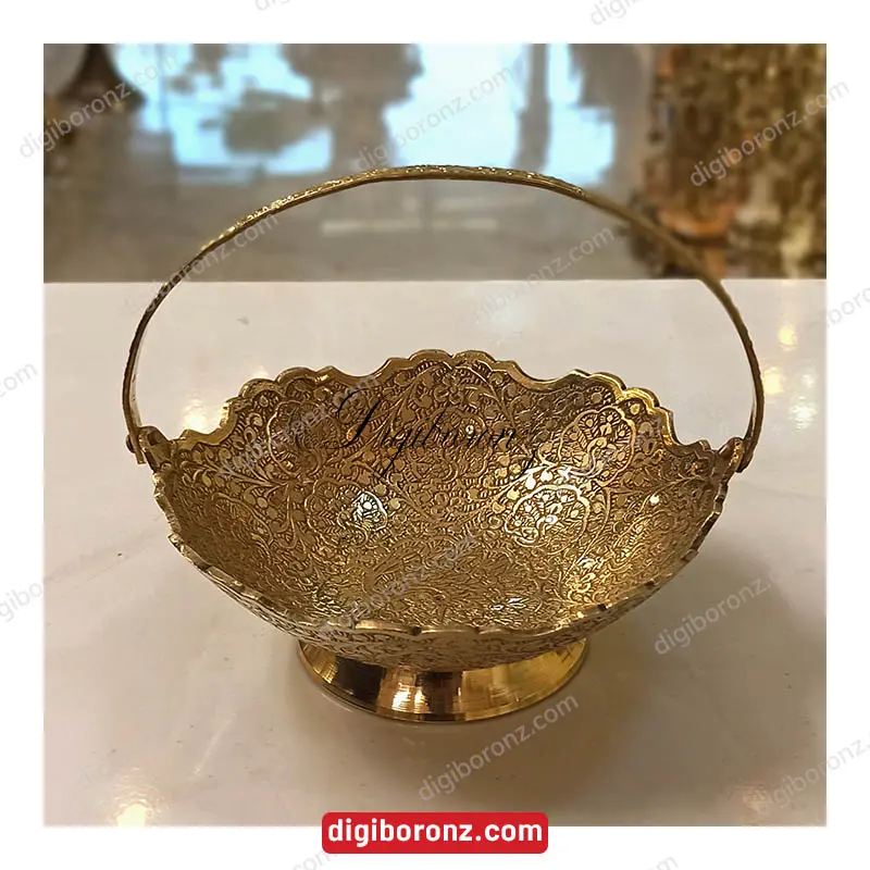 شکلات خوری برنجی برنزی لب قلعه سبدی 6 اینچ
