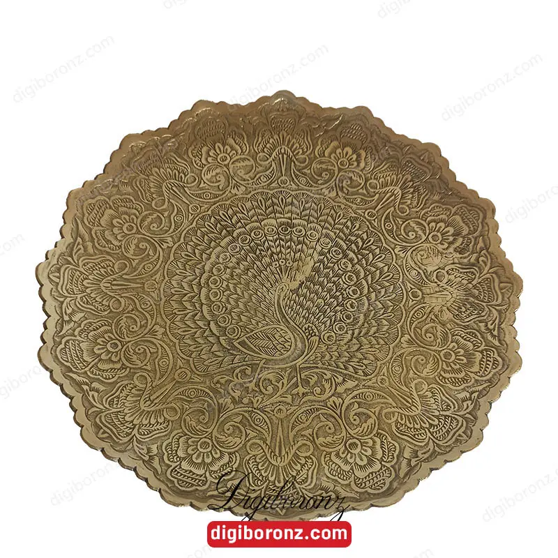 شیرینی خوری طرح طاووس برنجی برنزی لب خشتی