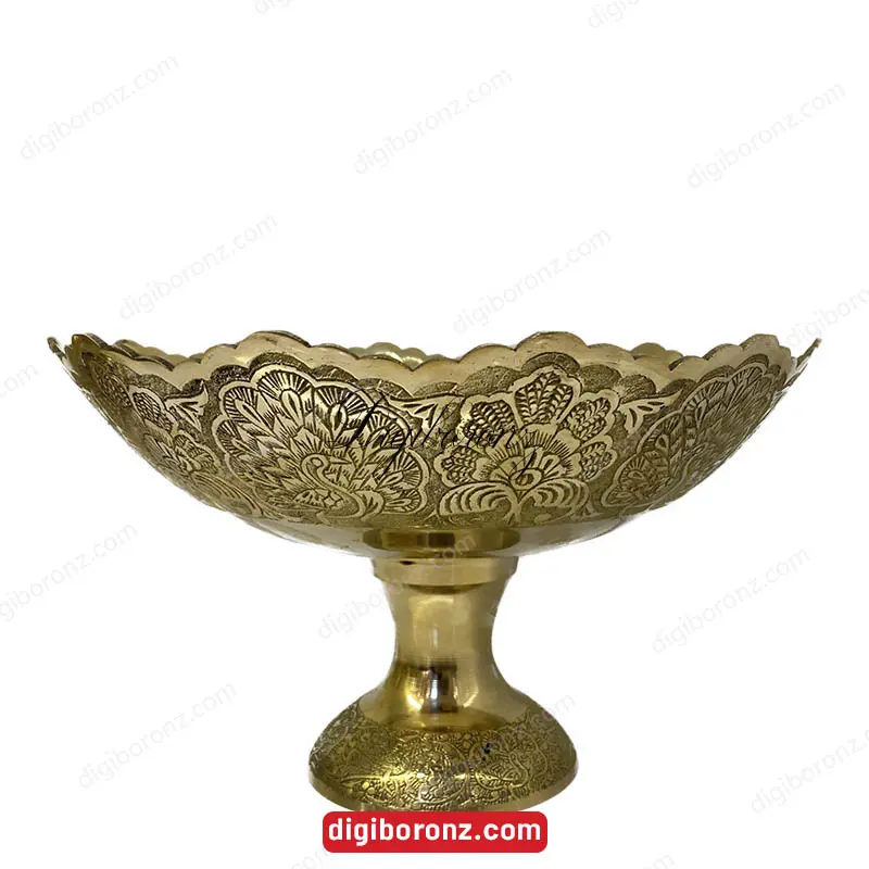 میوه خوری  برنجی برنزی  طرح طاووس لب خشتی