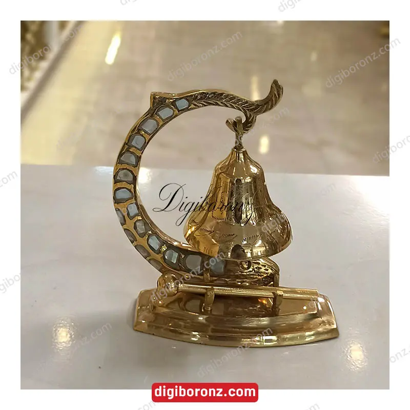 ناقوس برنجی برنزی هندی طرح ماهی سایز کوچک