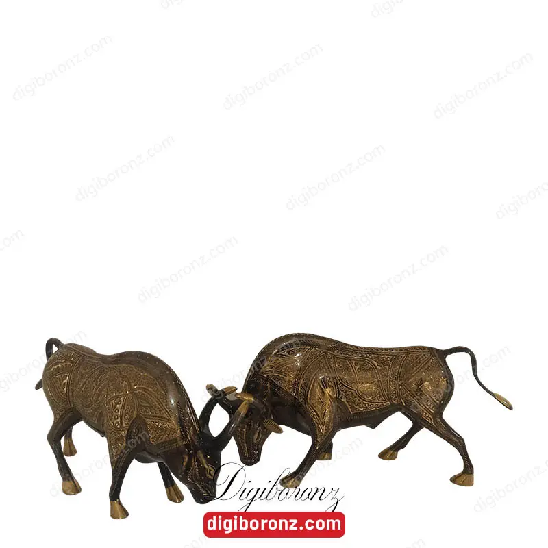 گاومیش برنجی برنزی مدل تک